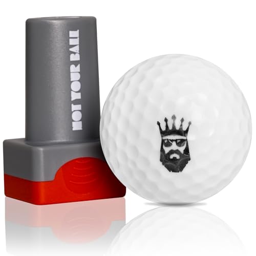 QUBI Golf Ball Stamp, Golf Ball Stamper, Reusable Self-Inking Golf Ball Stamp Marker to Identify Golf Balls, Golf Gift Golf Accessories for Men and Women Golfers (3PUTT King) - Image 1