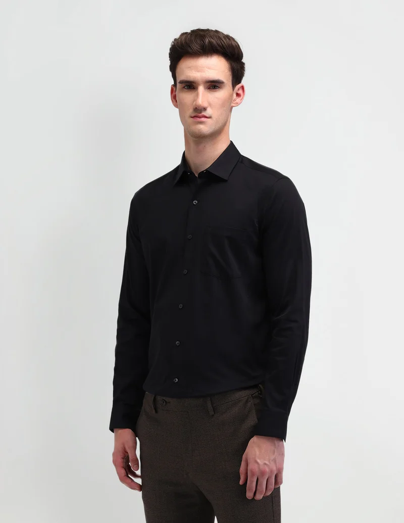 Arrow Black Solid Liberty Classic Fit Shirt for Men | Best Price UAE
