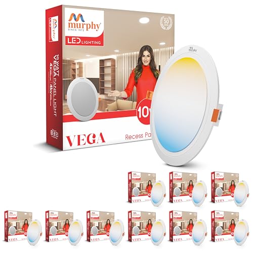 Murphy PC 10Watts Vega 3-In-1 Round Led Panel Ceiling Color Changing Light (Cool White/Warm White/Natural White) - Pack Of 10 - Image 1