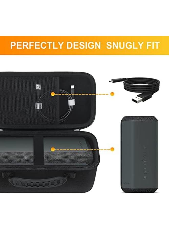 بوفك حافظة حمل صلبة لهاتف Sony Srs Xe300 X Series مكبر صوت بخاصية البلوتوث قابل للنقل جيب شبكي لكابلات شحن USB باللون الأسود - Image 2