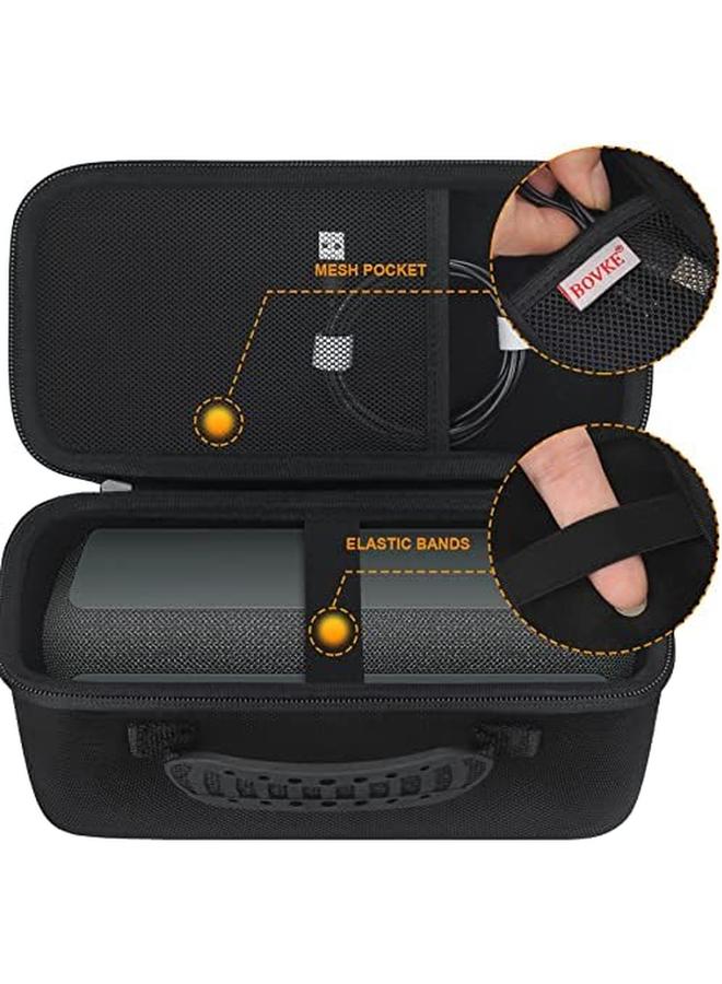 بوفك حافظة حمل صلبة لهاتف Sony Srs Xe300 X Series مكبر صوت بخاصية البلوتوث قابل للنقل جيب شبكي لكابلات شحن USB باللون الأسود - Image 3