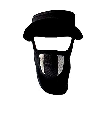 H-Store Unisex Stretchable Cotton Cap Face Protector Mask - (Melange Grey Black Grey) - Image 1