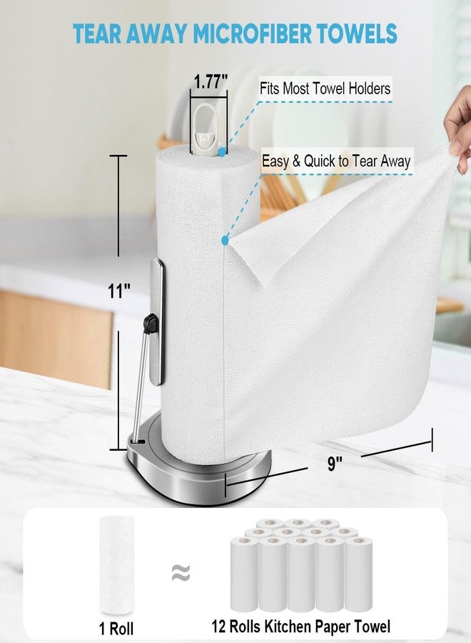 AIDEA Microfiber Cleaning Cloth Roll, White Shop Towels 55 Sheets Washable, Microfiber Towels for Cars, White Rags Reusable Paper Towel for Automotive, Workshop, House, Kitchen, Cleaning Supplies11×9" - Image 2