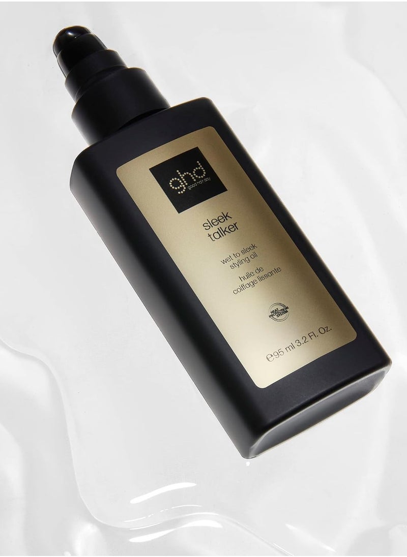 ghd - GHD Sleek Talker Wet to Sleek Hair Styling Oil with Heat Protection – Nourishing Argan Oil for Smooth, Soft, and Shiny Hair, Up to 72 Hours Frizz Control, 95ml - Image 1