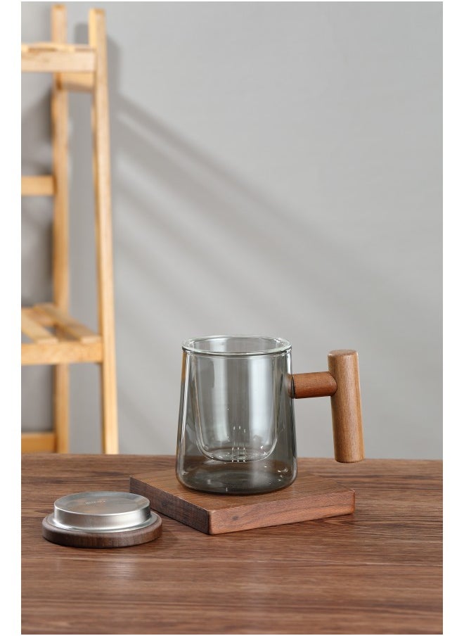 Generic - Premium Borosilicate Glass Pitcher for Cold Brew Coffee and Hot Beverages with Insulated Wooden Handle - Double Function Hot and Cold Extraction - Multi-Purpose Carafe Teapot - Image 1