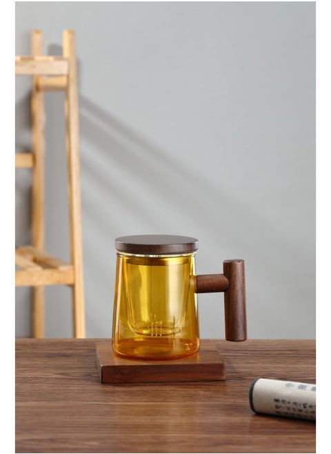 Premium Borosilicate Glass Pitcher for Cold Brew Coffee and Hot Beverages with Insulated Wooden Handle - Double Function Hot and Cold Extraction - Multi-Purpose Carafe Teapot