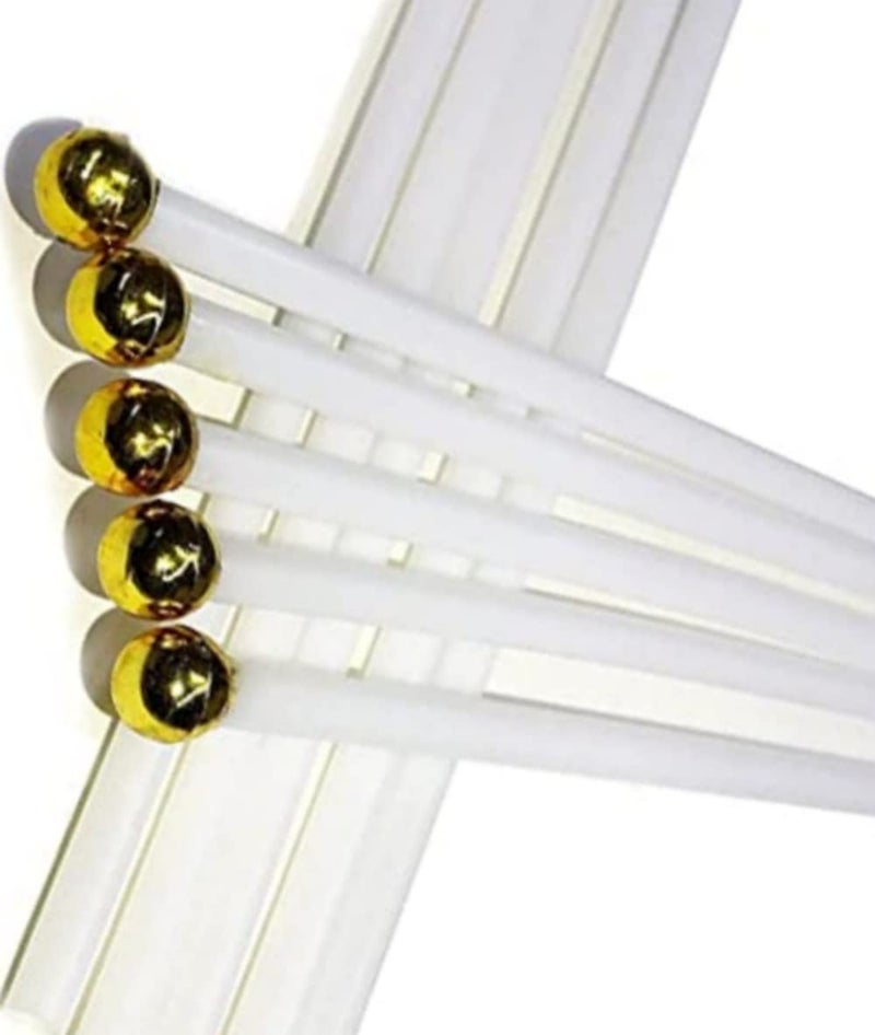 BIGTREE 50 Pack Blank Flag DIY Hand Waving Flags and Banners Pennant Decoration for Game Parade Sport Events, Festival Party Handheld Flags with Plastic Stick 14 * 21cm with Gold Ball - Image 5