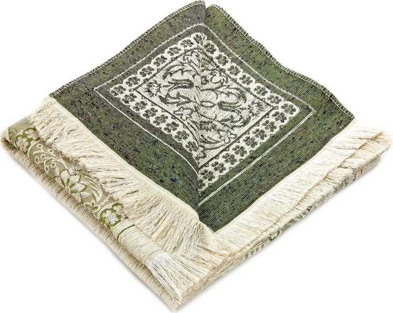 ايهفان Ihvan Mihrap Chenille Luxury Prayer Rug Green
