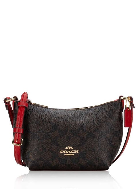 حقيبة كتف Coach بسحاب علوي من قماش مميز