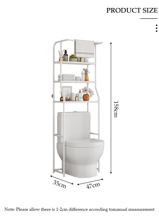 DUNISO 3-Tier Stable Bathroom Shelf Organizer Over The Toilet/Washing Machine Storage Rack Space Saver Shelving Units with Clothes Hanging Rod-Space Saving, Stable, Multifunctional - Image 2