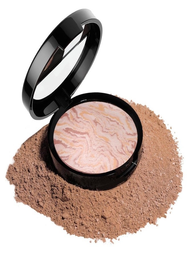 SUAKE Brighten Baked Blush Contour Palette, 2-in-1 Blush & Highlighter Hybrid, Pressed Powder Butter Cream, Marbleized, Intensely Pigmented Natural Finish, Buildable Color, Contour-B05 - Image 1