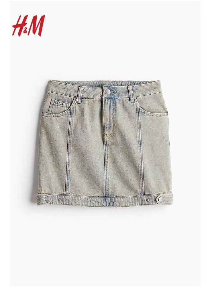 H and M - Summer New Fashionable And Comfortable Vintage Slim Fit Denim Mini Skirt - Image 1