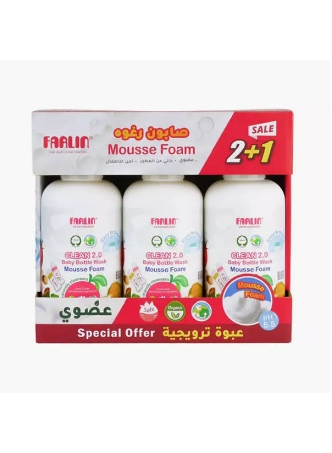 FARLIN Pack Of 3 Eco Friendly Farlin Clean 2.0 Baby Bottle Wash Mousse Foam - 3 X 750 ML - Image 4