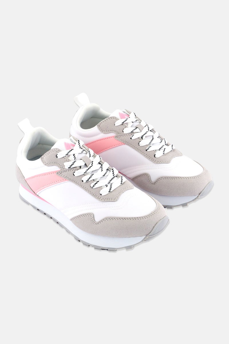 RBX أحذية رياضية للنساء مزودة بأربطة، بيضاء - Image 1