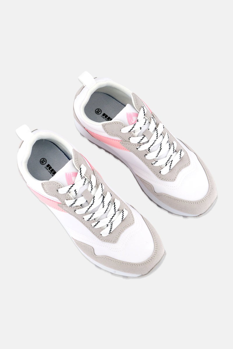 RBX أحذية رياضية للنساء مزودة بأربطة، بيضاء - Image 4