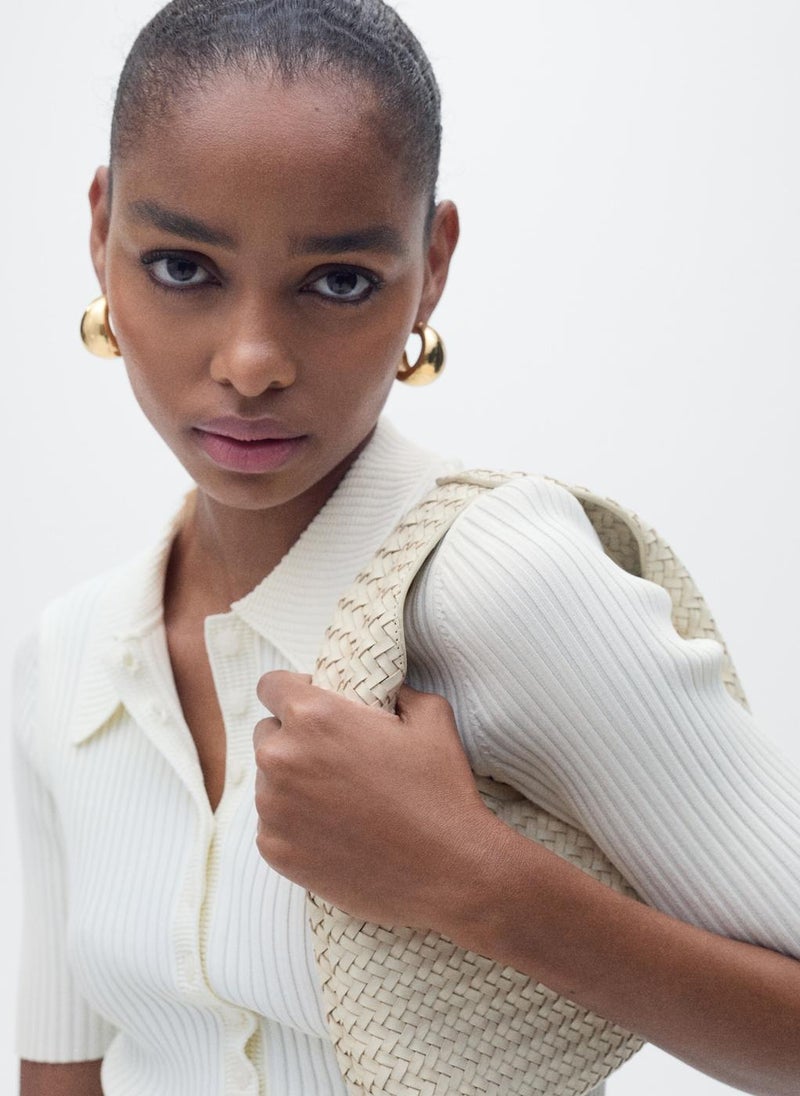 MANGO - Ribbed Polo-Neck Sweater - Image 1