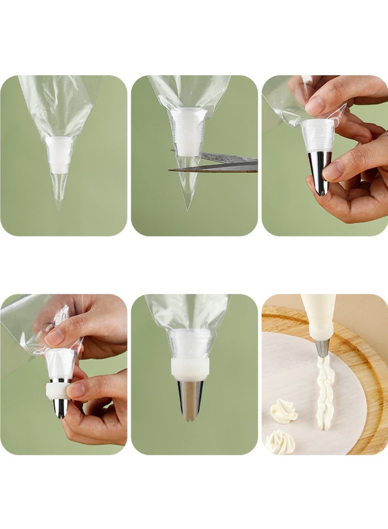 12inch 100pcs Cake Decorating Disposable Piping Bags with decoration head  - Image 2