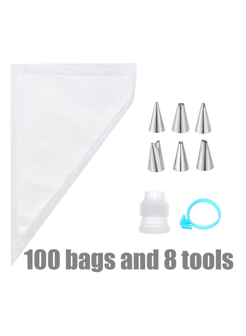 أكياس تزيين الكيك 100 قطعة مقاس 12 بوصة مع رأس تزيين - Image 2