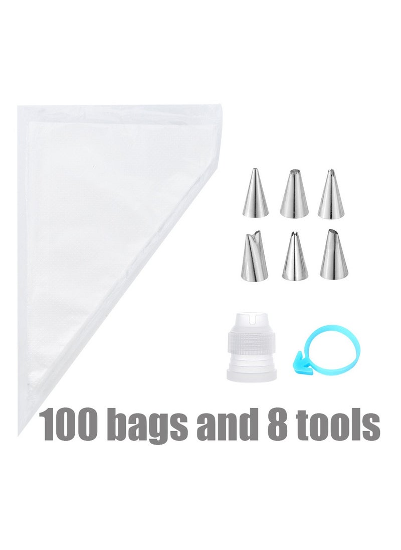 Generic 12inch 100pcs Cake Decorating Disposable Piping Bags with decoration head  - Image 1