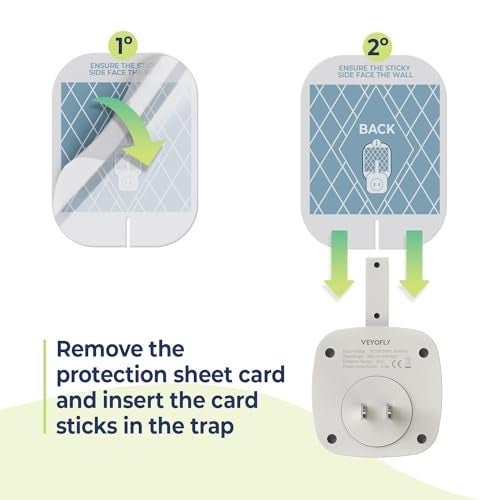 VEYOFLY Fly Trap Indoor Refill, Fruit Fly Traps for Indoors, Gnat Traps for House, Fly Catcher, Fly Trap, Plug in Catch for Fruit Flies, Moths, Gnats, Mosquito Trap (Pack of 10 Refills) - Image 3