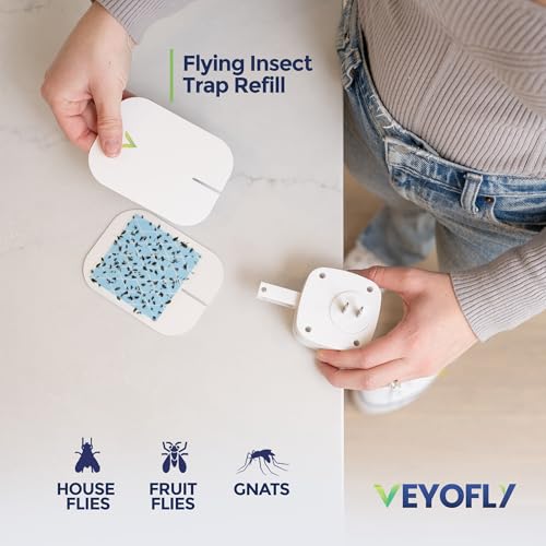 VEYOFLY Fly Trap Indoor Refill, Fruit Fly Traps for Indoors, Gnat Traps for House, Fly Catcher, Fly Trap, Plug in Catch for Fruit Flies, Moths, Gnats, Mosquito Trap (Pack of 10 Refills) - Image 5