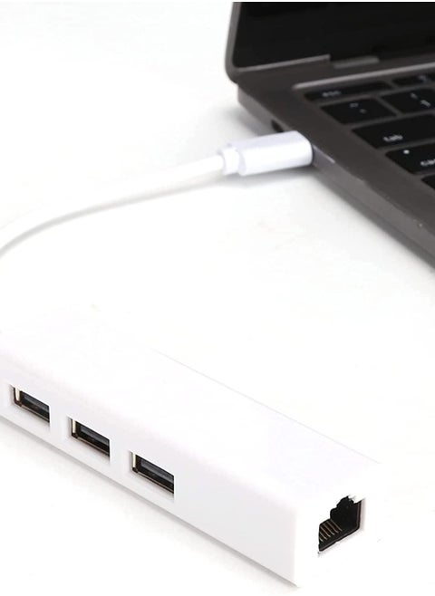 USB C Type C to Ethernet Adapter Portable Laptop Tablet PC USB2.0 Hub RJ45 Network Card Lan Adapter