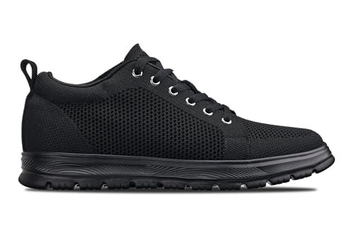 CALTO Men's Invisible Height Increasing Elevator Casual Shoes - Black/Black Sole Light-Weight Lace-up Knitted Casual Sporty Sneakers - 2.4 Inches Taller - X2320 - Size 10 D(M) US - Image 2