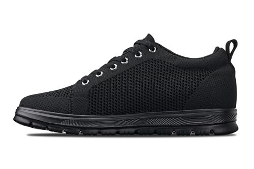CALTO Men's Invisible Height Increasing Elevator Casual Shoes - Black/Black Sole Light-Weight Lace-up Knitted Casual Sporty Sneakers - 2.4 Inches Taller - X2320 - Size 10 D(M) US - Image 3