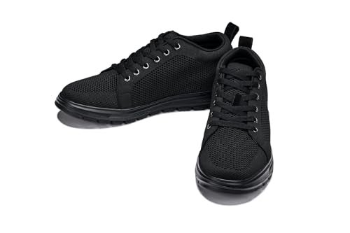 CALTO Men's Invisible Height Increasing Elevator Casual Shoes - Black/Black Sole Light-Weight Lace-up Knitted Casual Sporty Sneakers - 2.4 Inches Taller - X2320 - Size 10 D(M) US - Image 5