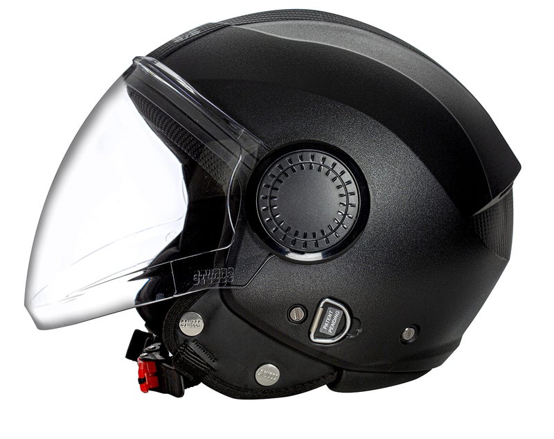 Studds Urban Black with Black Strip Open Face Helmet (L) - Image 4
