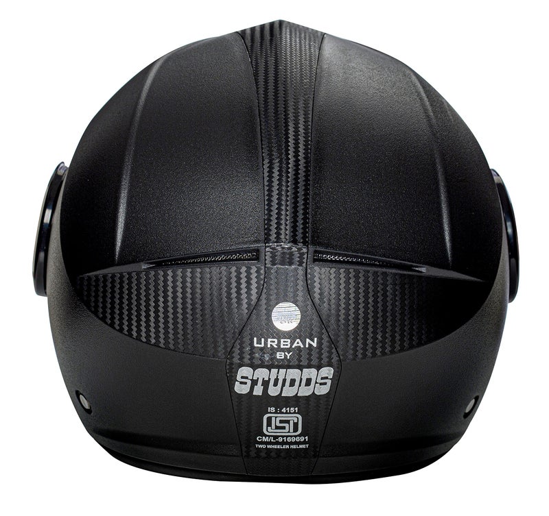 Studds Urban Black with Black Strip Open Face Helmet (L) - Image 5