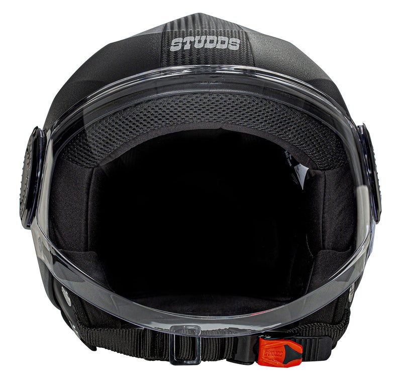 Studds Urban Black with Black Strip Open Face Helmet (L) - Image 3