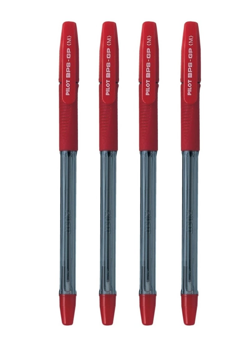 PILOT 4-Piece Ballpoint Pen Medium Tip Red Ink - Image 1