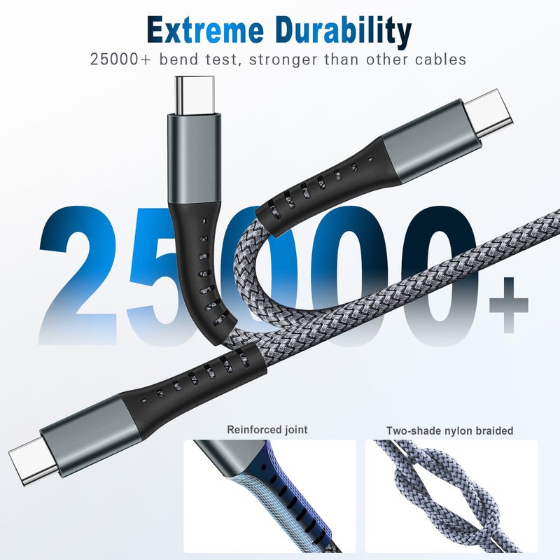 DFLASHS 3-Pack 3FT 60W Type C to Type C Nylon Braided USB C Fast Charging Cable for S23 Ultra/A14/S23/A54, iPhone 16/Pro Max, iPhone 15/Pro Max, Pixel 8 7, Redmi, iPad Pro, MacBook Pro and More (3FT) - Image 4