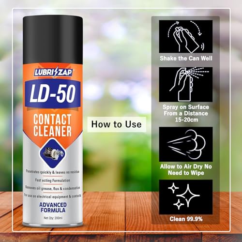 Lubrizap Contact Cleaner 200ml - Drive Out Dirt, Dust, Oil, Flux Residue and Moisture From Sensitive Electrical Parts and Equipment with Ease - Image 3