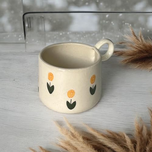 BACKKSPACE RETAIL Ceramic Mugs with Sunflower Imprint Design Set of 1 – 250ml | Perfect for Coffee or Tea Lovers | Food, Microwave and Dishwasher Safe | Ideal for Home, Office, or Gifting - Image 1