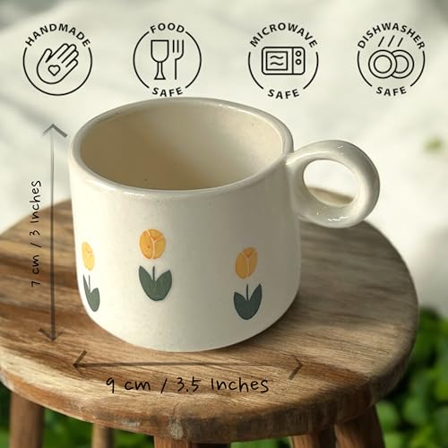 BACKKSPACE RETAIL Ceramic Mugs with Sunflower Imprint Design Set of 1 – 250ml | Perfect for Coffee or Tea Lovers | Food, Microwave and Dishwasher Safe | Ideal for Home, Office, or Gifting - Image 2