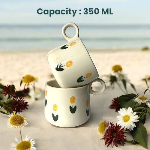 BACKKSPACE RETAIL Ceramic Mugs with Sunflower Imprint Design Set of 1 – 250ml | Perfect for Coffee or Tea Lovers | Food, Microwave and Dishwasher Safe | Ideal for Home, Office, or Gifting - Image 3