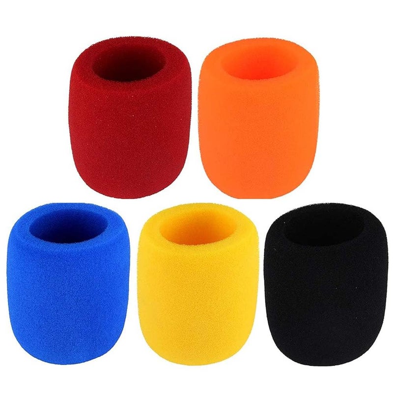 VORTINIOUS Thick Microphone Cover,Foam Mic Covers Windscreen Suitable for Most Standard Handheld Stage Microphone,Reusable Foam Covers (5 Pack) - Image 1