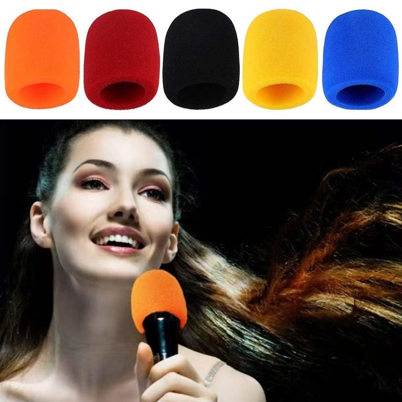 VORTINIOUS Thick Microphone Cover,Foam Mic Covers Windscreen Suitable for Most Standard Handheld Stage Microphone,Reusable Foam Covers (5 Pack) - Image 2