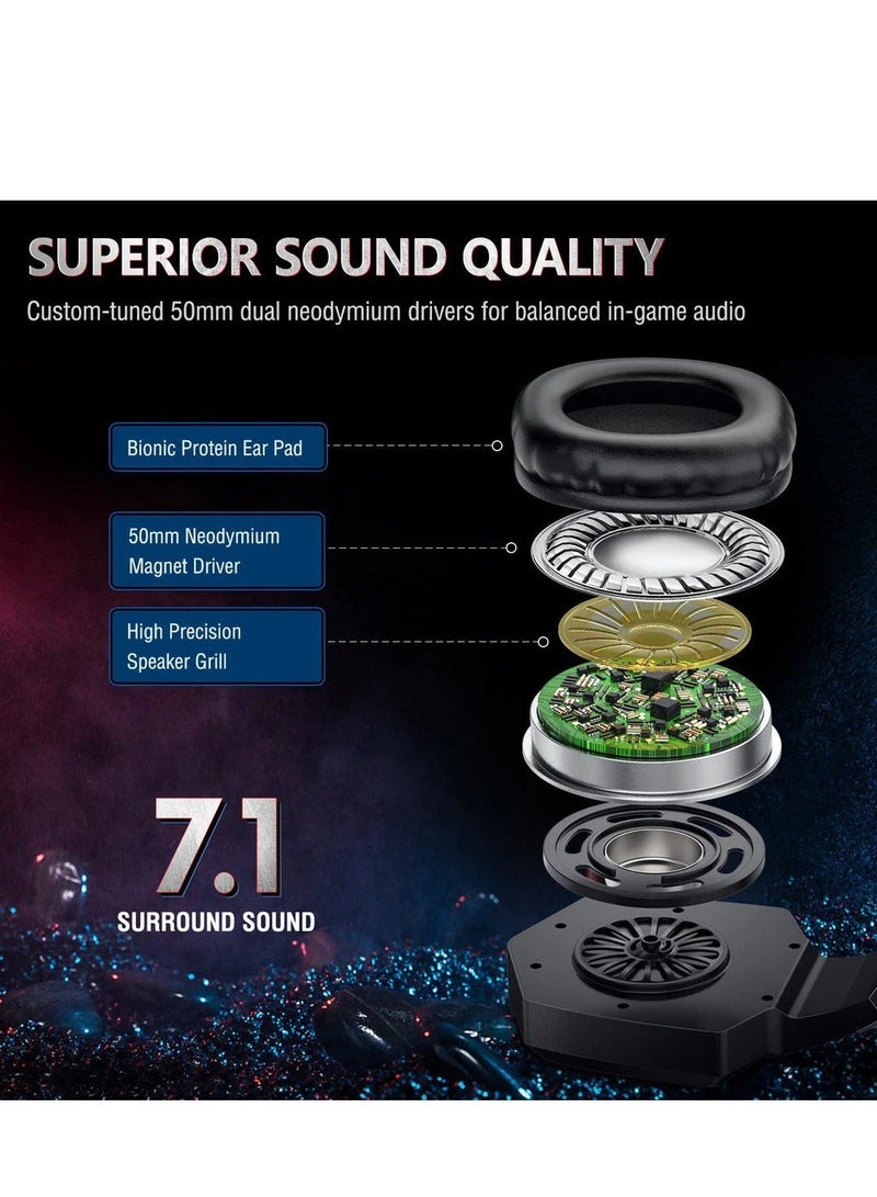 ONIKUMA K8 Gaming Headset Wired Stereo Headphones Noise-Canceling With Mic LED Lights Earphone - Image 2