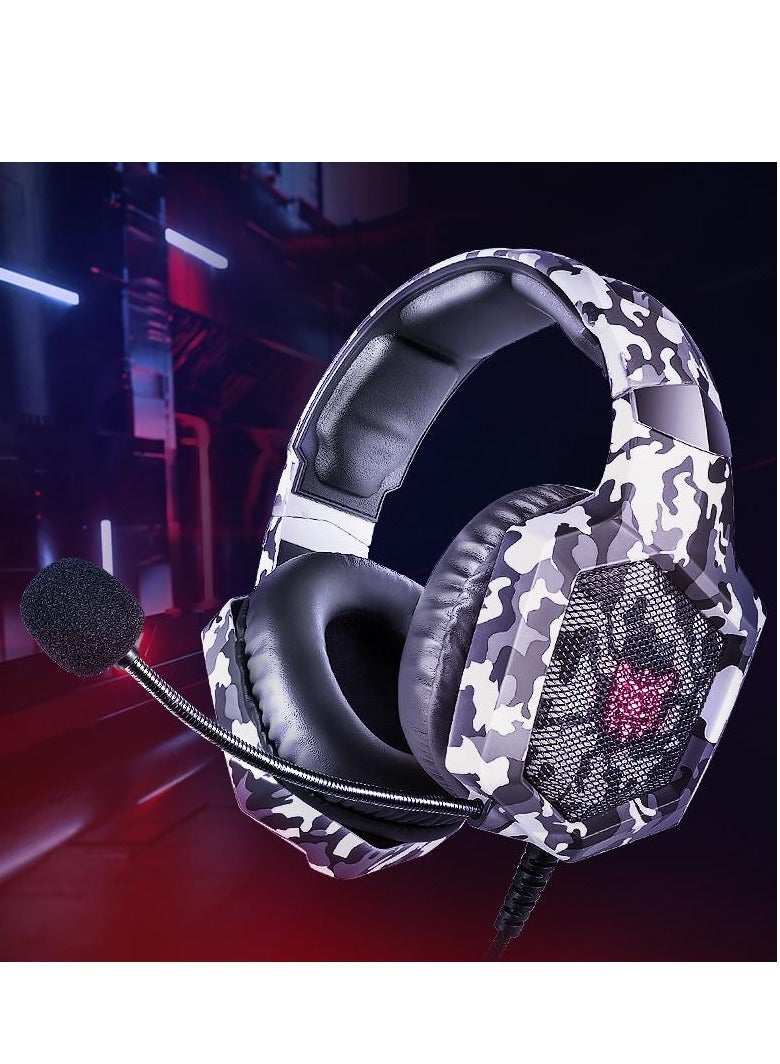 ONIKUMA K8 Gaming Headset Wired Stereo Headphones Noise-Canceling With Mic LED Lights Earphone - Image 3