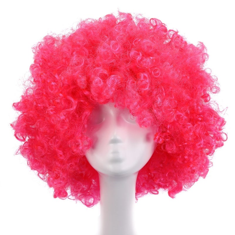MapofBeauty MapofBeauty 35cm Fashion Holiday Fluffy Funny Show Clown Wig (Pink)  - Image 1