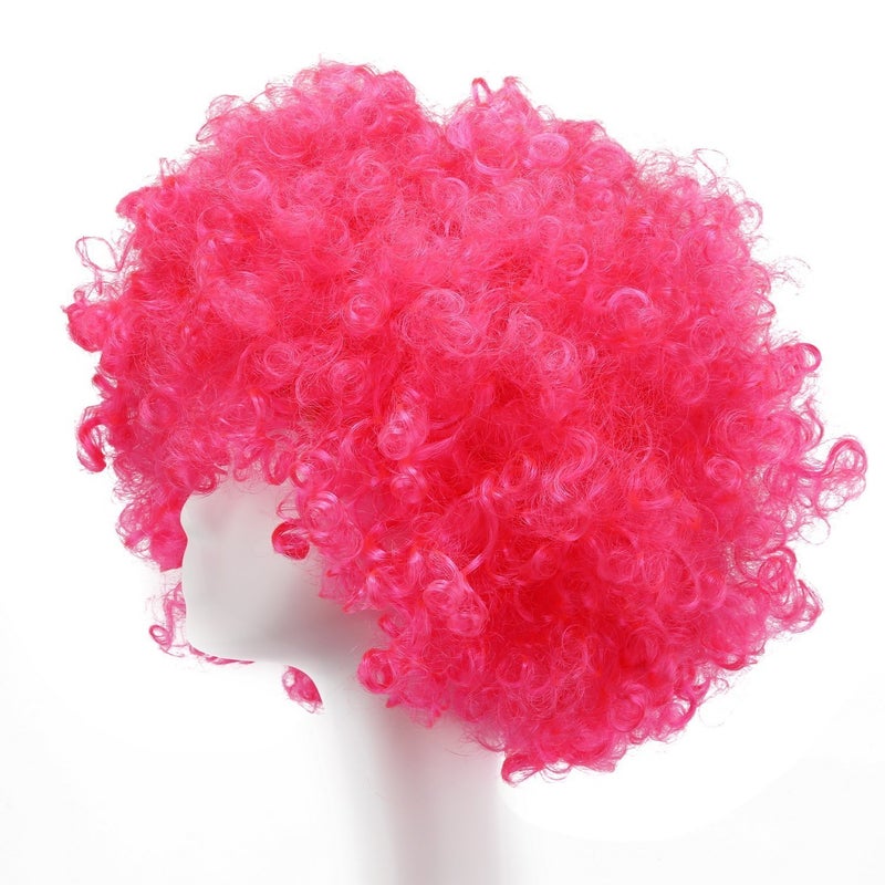 MapofBeauty MapofBeauty 35cm Fashion Holiday Fluffy Funny Show Clown Wig (Pink)  - Image 3