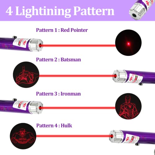 VikriDA Red Light Laser Beam Pointer Toy – Action Hero Series with 4 Interchangeable Projection Caps for Kids Fun & Party Play - Red - Image 3