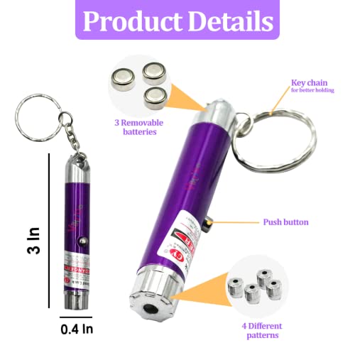 VikriDA Red Light Laser Beam Pointer Toy – Action Hero Series with 4 Interchangeable Projection Caps for Kids Fun & Party Play - Red - Image 2