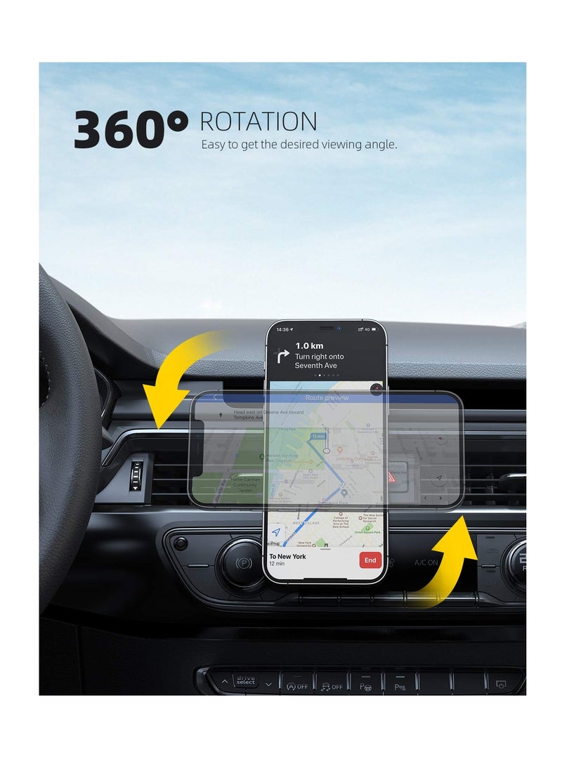 Excefore Car Magnetic Phone Holder, Magnetic Car Mount, with 6 Strong Magnets, Vent Cell Phone Holder Mount, Cell Phone Holder for Car Case Friendly for All Smartphones (Black) - Image 3