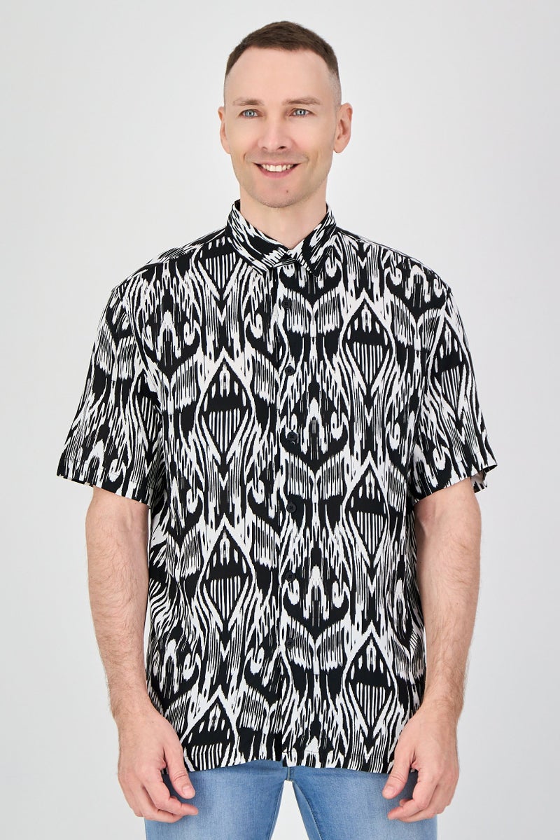 Celio Men Regular Fit Short Sleeve Allover print Casual Shirt, Multicolor - Image 1