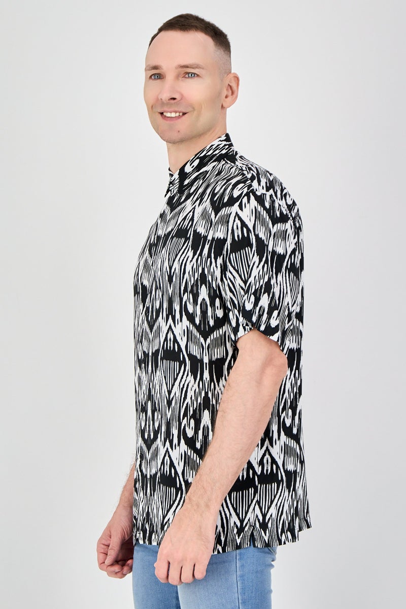 Celio Men Regular Fit Short Sleeve Allover print Casual Shirt, Multicolor - Image 2