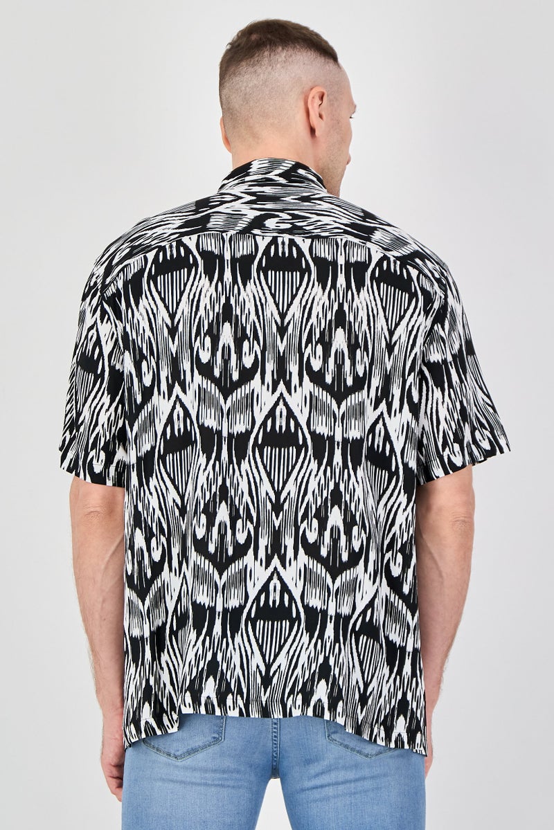 Celio Men Regular Fit Short Sleeve Allover print Casual Shirt, Multicolor - Image 3